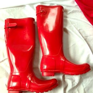 Red Tall Hunter Boots -Size 8